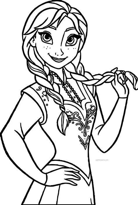 Princesa Anna para colorir