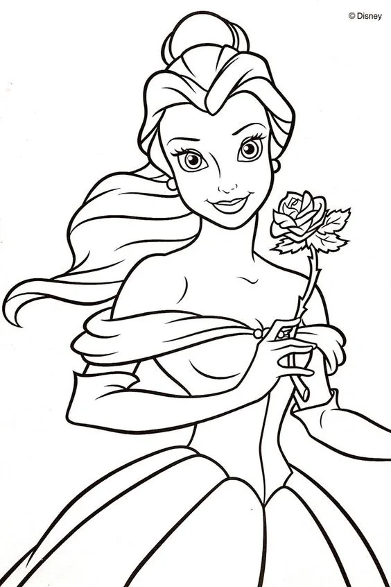 Princesa Bela para colorir