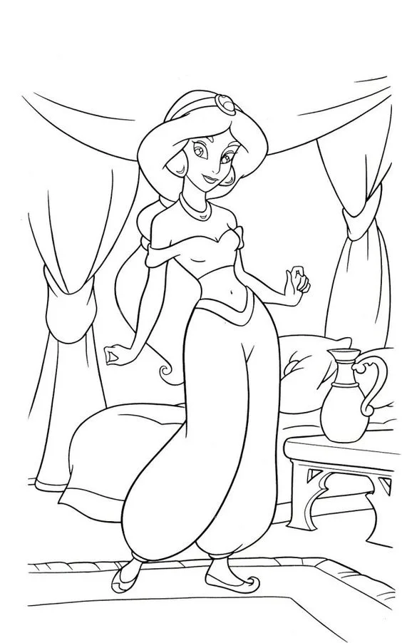 Princesa Jasmine para colorir