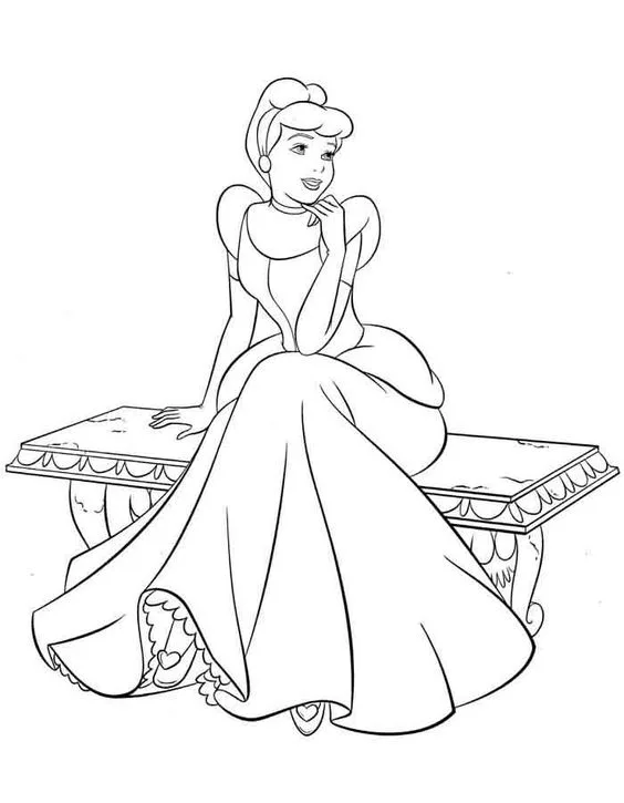 Princesa cinderela para colorir