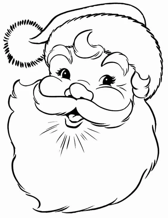 Rosto do Papai Noel para colorir