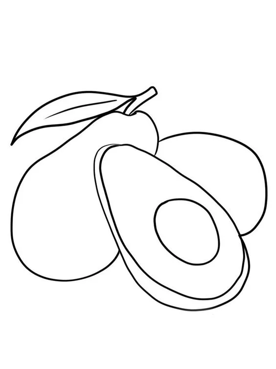 Desenhos de Abacate para Colorir