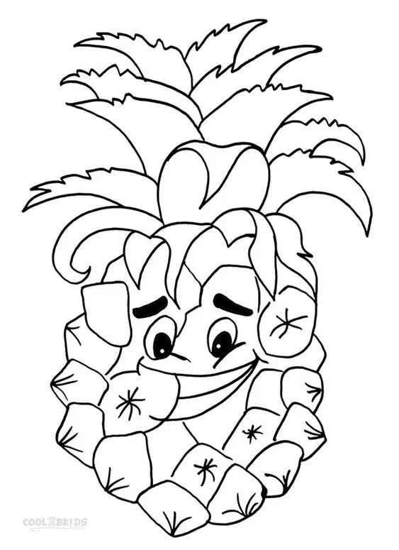 Desenho de abacaxi para pintar e colorir