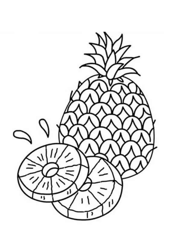 Desenho abacaxi para imprimir e pintar