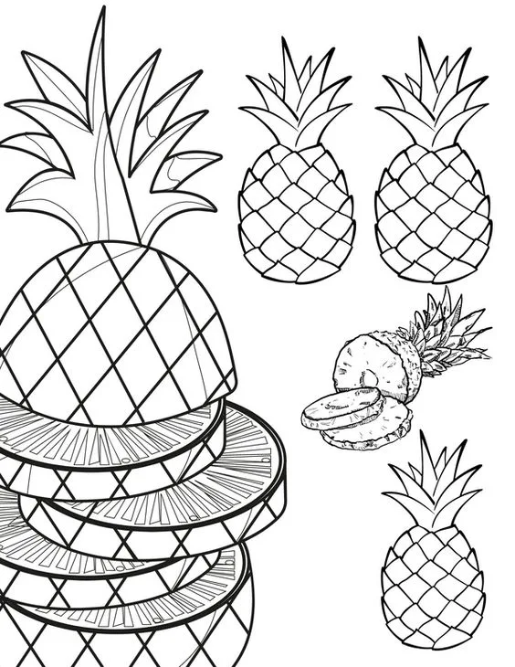 Desenho abacaxis para pintar