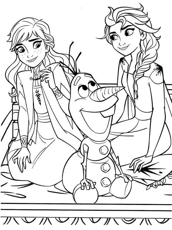 Desenho da Elsa e Anna para pintar