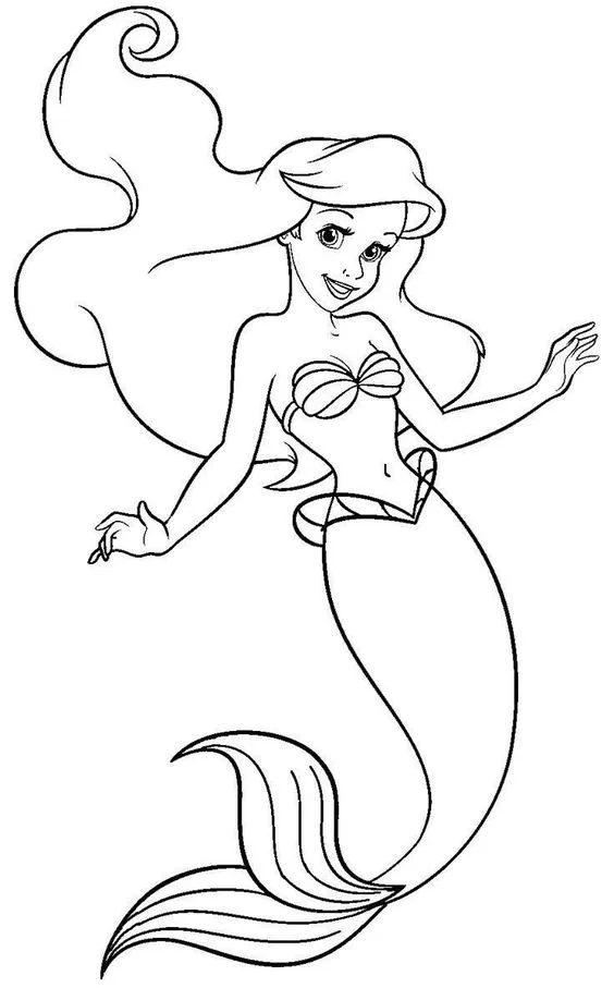 Desenho da Princesa Ariel para colorir