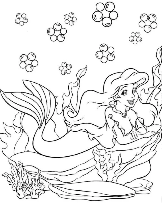 Desenho da Ariel para pintar
