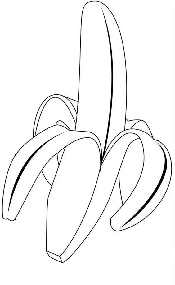 Desenho fruta banana tradicional para colorir