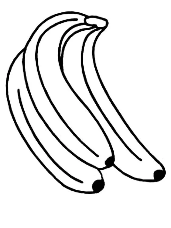 Desenho de um cacha de banana para colorir