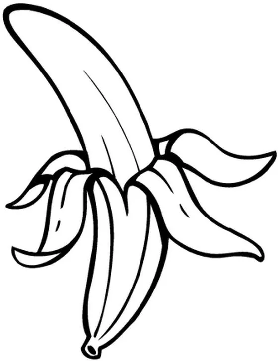 Desenho de banana para imprimir e colorir