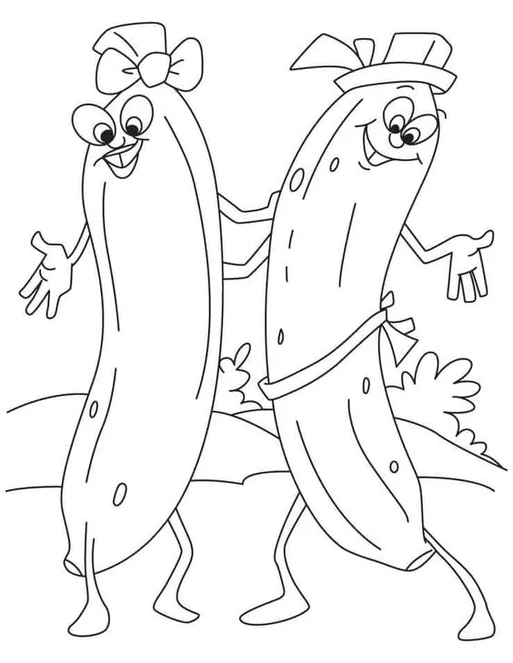 Desenho de bananas para pintar