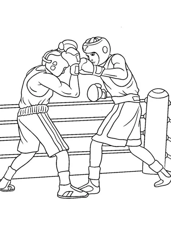 Desenho de boxe para colorir