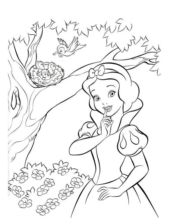 Desenho da princesa branca de neve para colorir