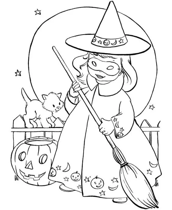 Desenho de bruxinha para colorir