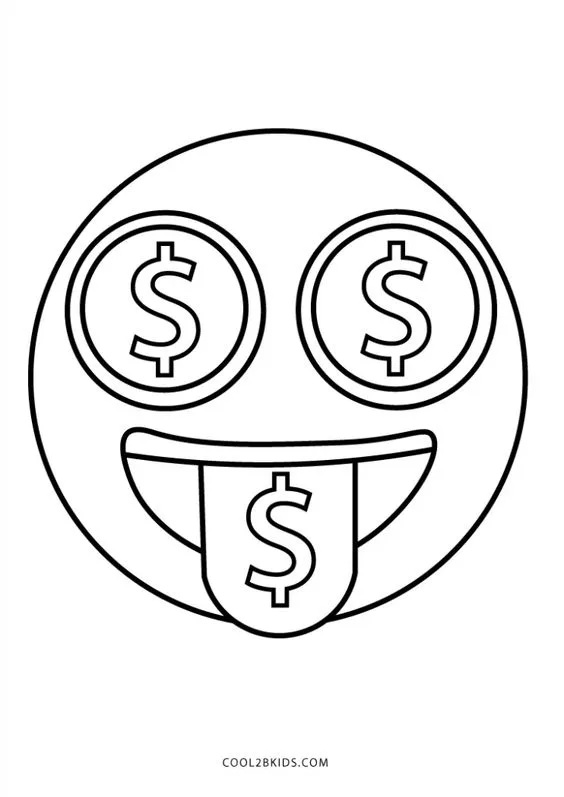 Desenho de cora de boca de dinheiro