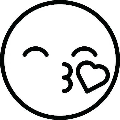 Desenho emoji mandando beijo