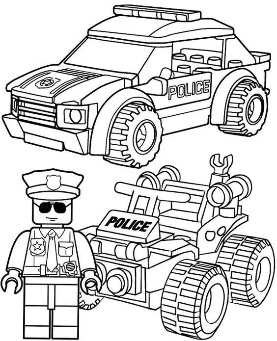 Desenho de carro da policia para colorir