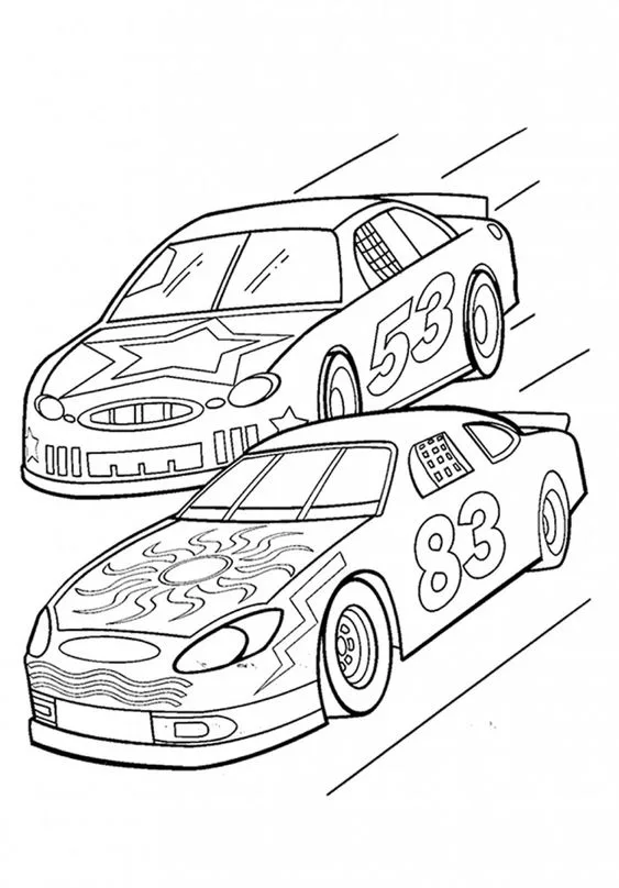 Desenho de carro de corrida para colorir