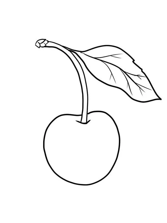 Desenho da fruta cereja para colorir