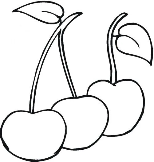 Desenho da fruta cereja para colorir