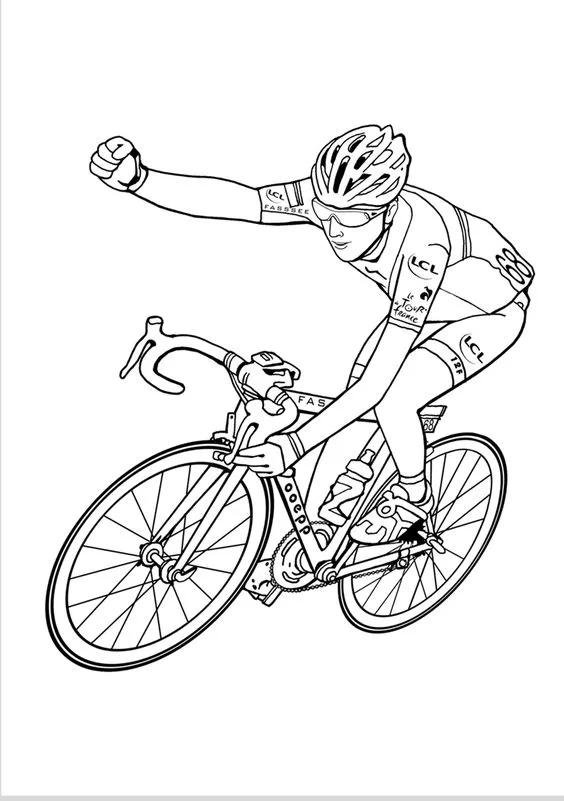 Desenho ciclismo para colorir