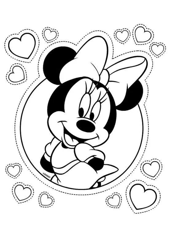 Desenho Minnie Mouse para colorir e pintar