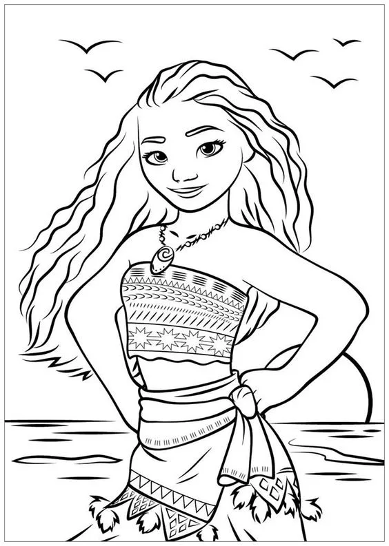 Desenho da Princesa Moana para colorir