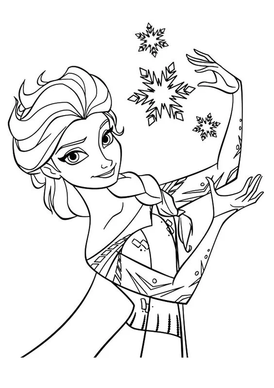 Desenho para imprimir e pintar Elsa