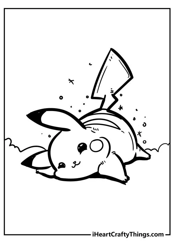 Desenho Pikachu para imprimir e colorir