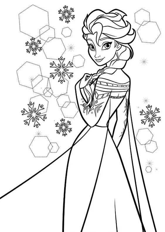 Desenho princesa Elsa para imprimir e colorir