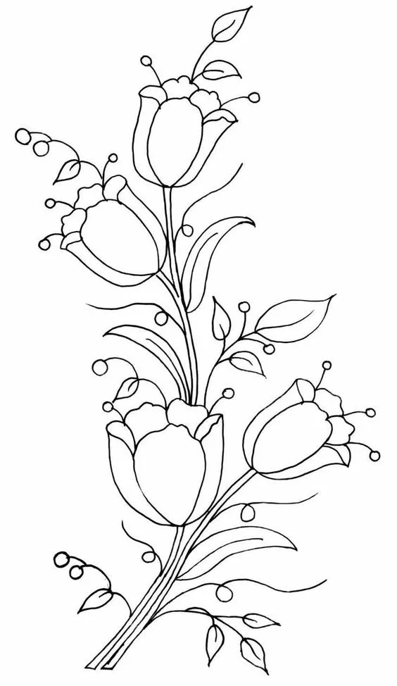 Desenho para colorir flores