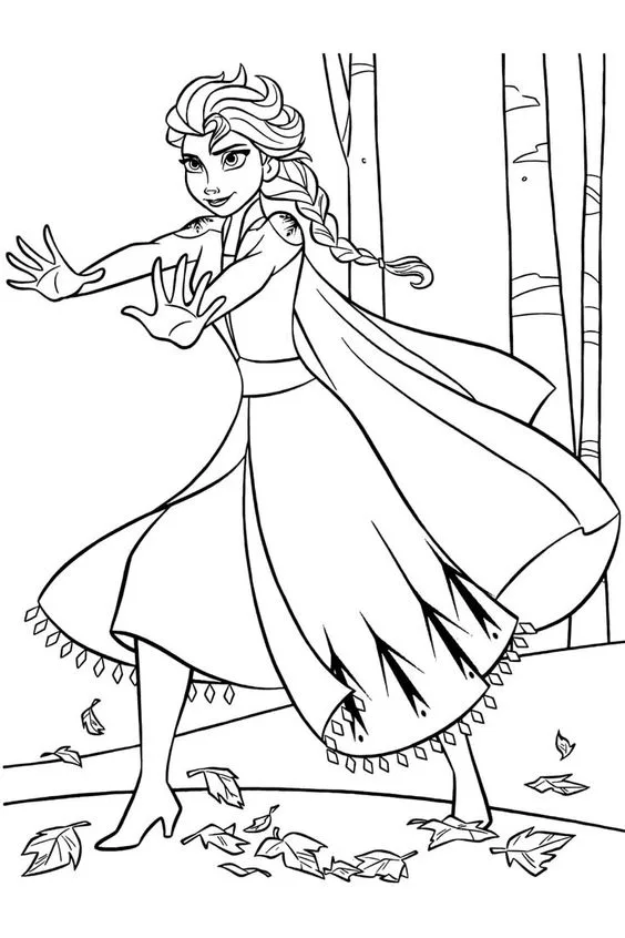 Desenho Elsa para pintar e colorir