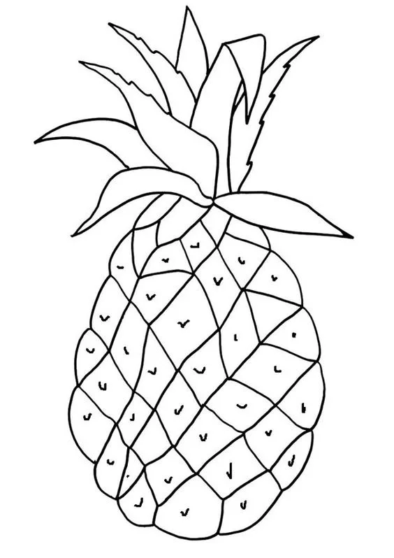 Desenho para colorir a fruta abacaxi 