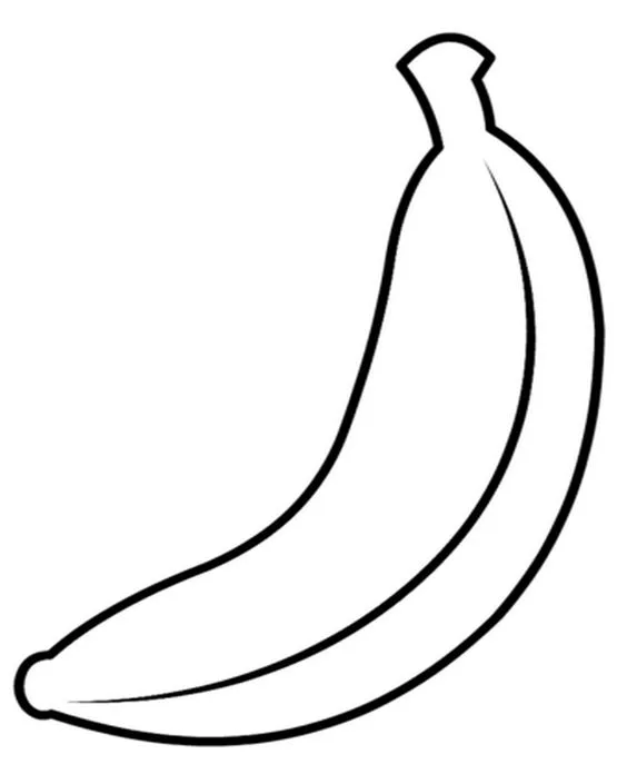 Desenho banana para pintar e colorir
