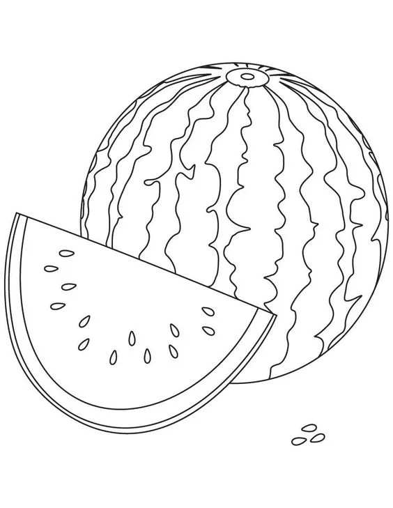 Desenho melancia para colorir