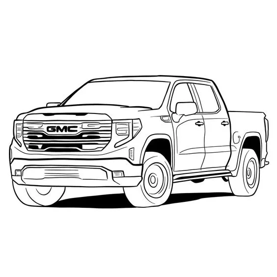 Desenho do carro GMC Sierra para colorir
