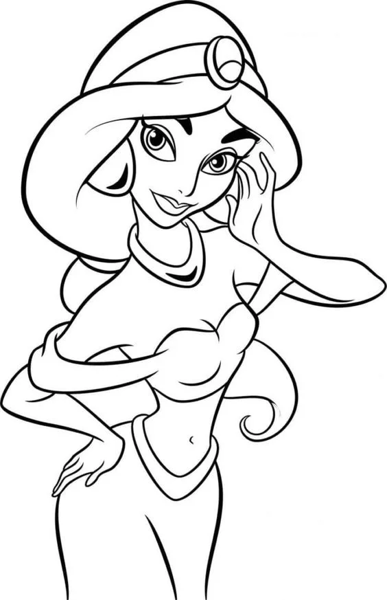 Desenho da princesa Jasmine para colorir