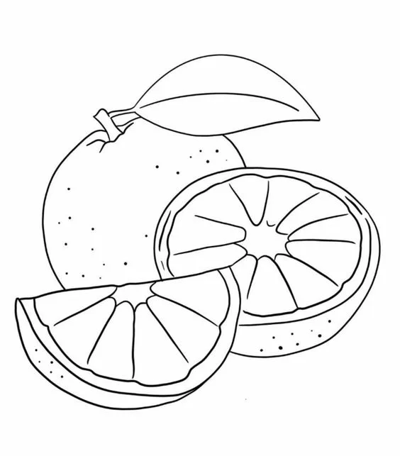 Desenho da fruta laranja para colorir