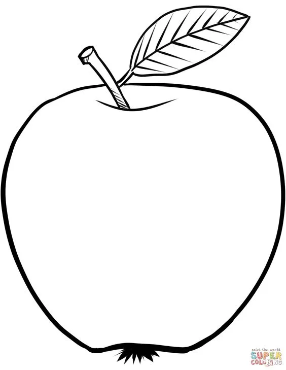 Desenho maçã para imprimir e colorir