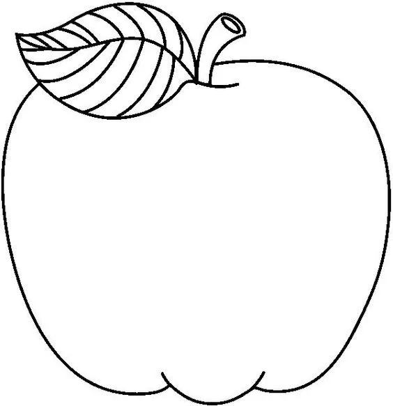 Desenho para colorir  e pintar maçã