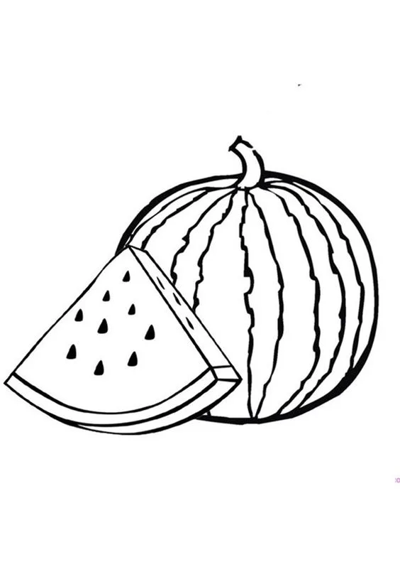 Desenho para colorir melancia 
