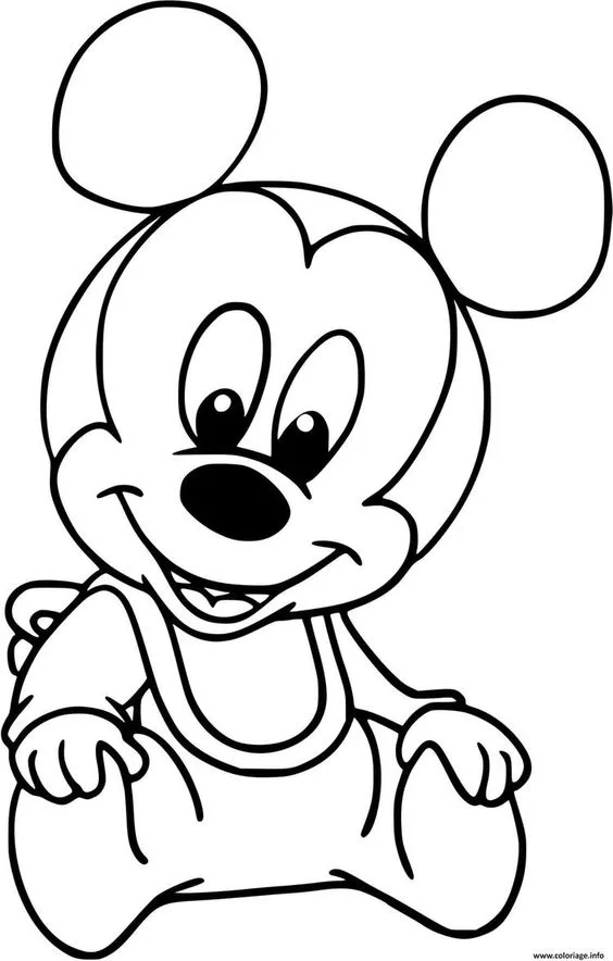 Desenho do Mickey Mouse bebê para colorir