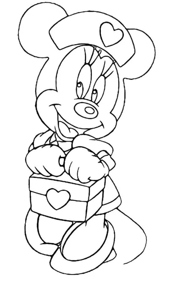 Desenho Minnie Mouse de enfermeira para colorir