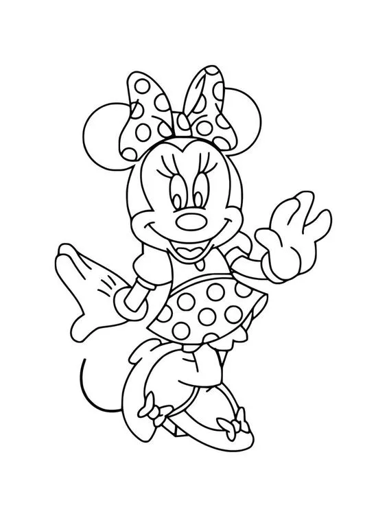 Desenho da Minnie Mouse para imprimir e pintar 