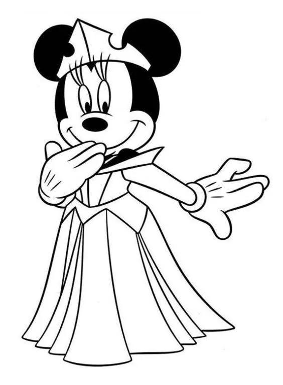 Desenho Minnie Mouse  princesa para colorir