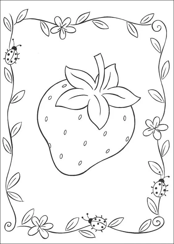 Desenho fruta morango para pintar