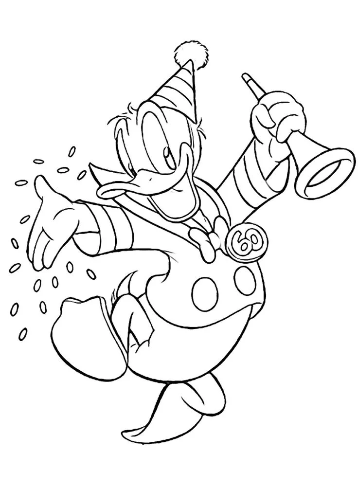 Desenho Pato Donald para pintar e colorir