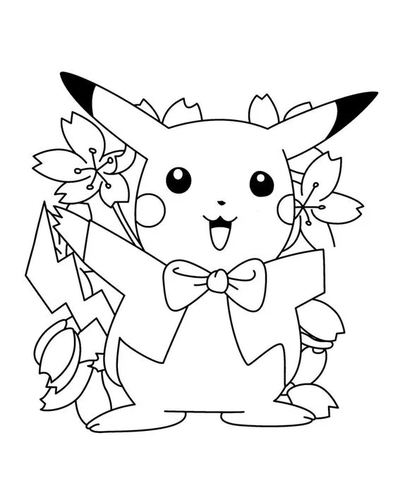 Desenho para colorir pikachu