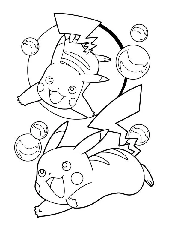 Desenho pikachu para imprimir e colorir